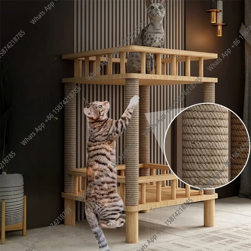 I L Solid Wood Cat Nest Cat Climbing Frame Space Capsule Cat Villa Nest Shelf Pet Toy Scratchers Products Furniture Accessories