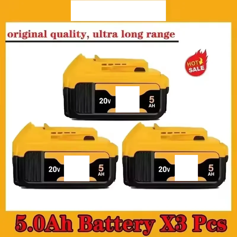 100% Original 20V 5.0Ah MAX Battery Power Tool Replacement for DeWalt DCB184 DCB181 DCB182 DCB200 20V 5A 6A 18Volt 20v Battery.