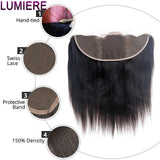 8-30 '' Wholesale Bone Straight Human Hair Bundle With Closure Frontal HD Transparent Peruvian Raw Virgin15A Hair Extension