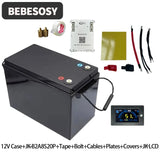 Case 12V 280AH DIY Battery Case Portable Battery Box 230AH 4S Optional 200A BMS 2A Active Balance TFT LCD Tape Bolt For RV