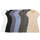 Spring 2024 Women's Faion Slim Fit ort Dr Wide Pleat Versatile Design Commute Sle ort Sve Other Material 00%