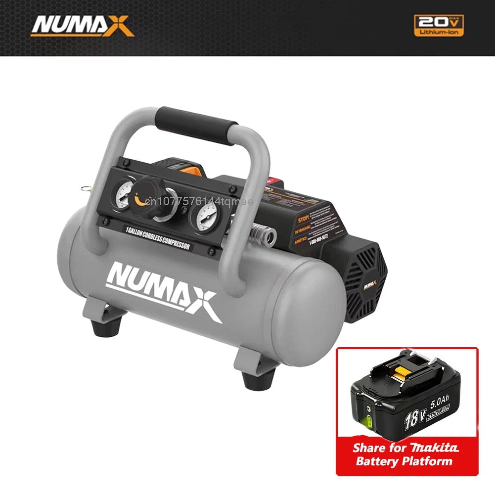 Numax 20 Volt Cordless 1/2.5 Gallons 4L/10L Air Compressor For Makita 18V Battery