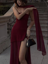 Boho Chic Elegant Mesh Patchwork Sling Dress Sexy Loose Sleeveless Split Scarf Long Dress Female 2026 New Party Evening Dresses