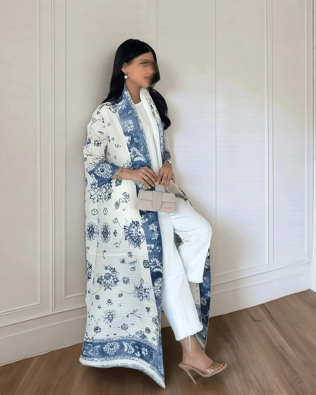 Women's Fold Miyake Pleated Abaya Long Sleeve Print Foldable Collar Robe Cardigan Coat New Winter Fashion Original Design 2026