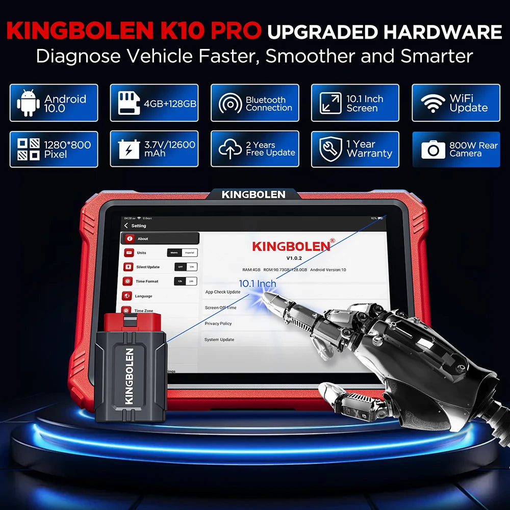 KINGBOLEN K10 PRO Full System Diagnose Tool ECU Coding Active Test 40+ Resets OBD2 Scanner Topology Mapping Car Scan CAN FD DOIP