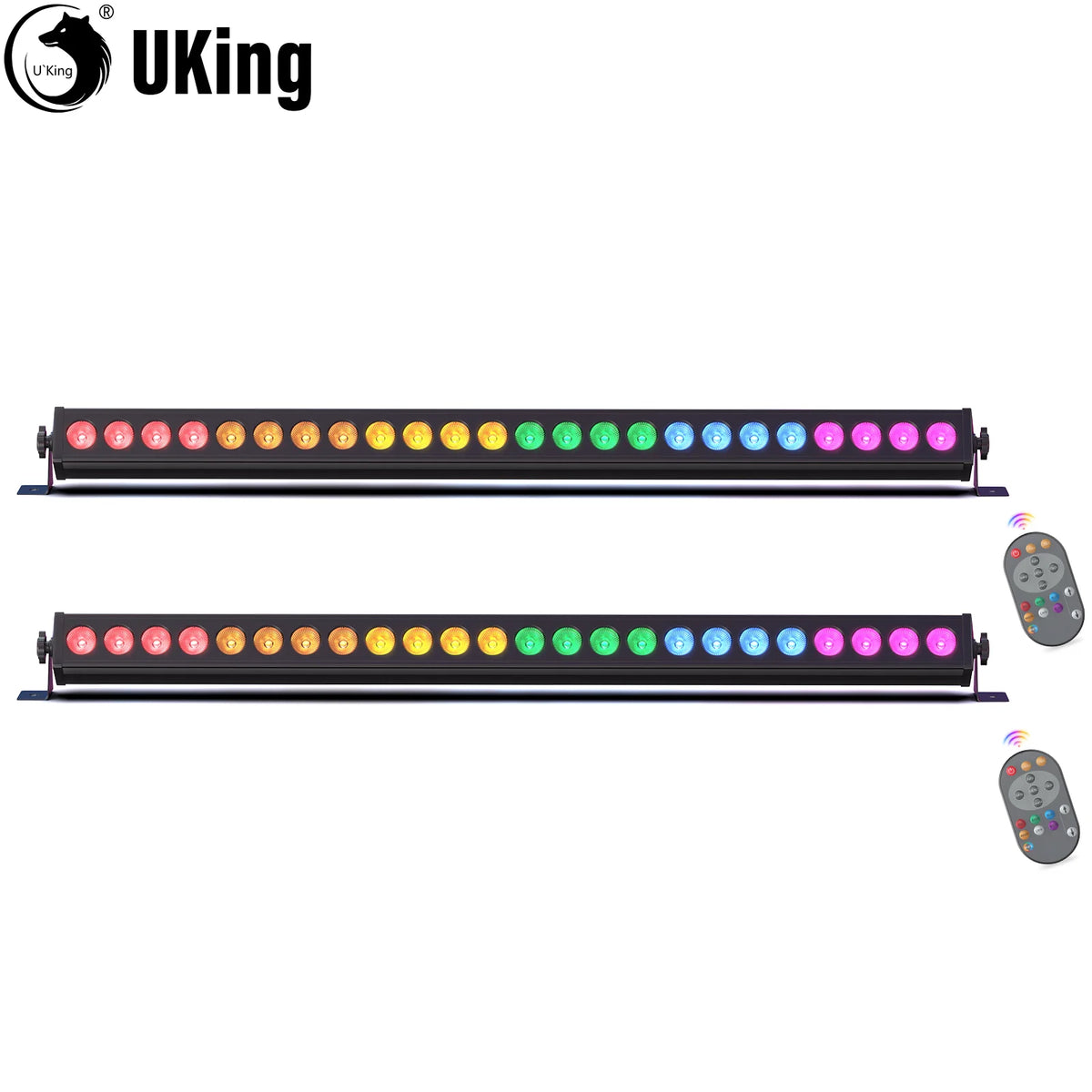 U'King 1/2Pcs 60W RGB 24LED Wall Wash Light Bar DMX512 Stage Light Bar DJ Lights For Wedding Disco Party Church Music Show