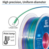 GEEETECH 5Rolls 3D Silk PLA Filament 1Kg/roll 1.75mm Spool Wire For 3D Printer Material,Vacuum packaging,Safety