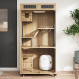 Oversized cat nest solid wood home indoor cat cage cat house luxury