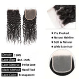 Human Hair Bundles With Closure Brazilian Kinky Curly Raw 3 4 Bundles With 4x4 5x5 HD Lace Closure Weave With 13x4 Frontal