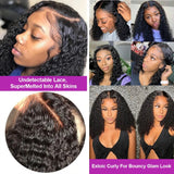 Short Bob Wigs Water Curly 13x4 13x6 Deep Wave HD Lace Frontal Wig For