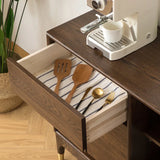 Modern Minimalist Walnut Sideboard Dining Room Wall-Mounted Storage Cabinet Solid Wood Entryway Decor Home Furniture - FYSD