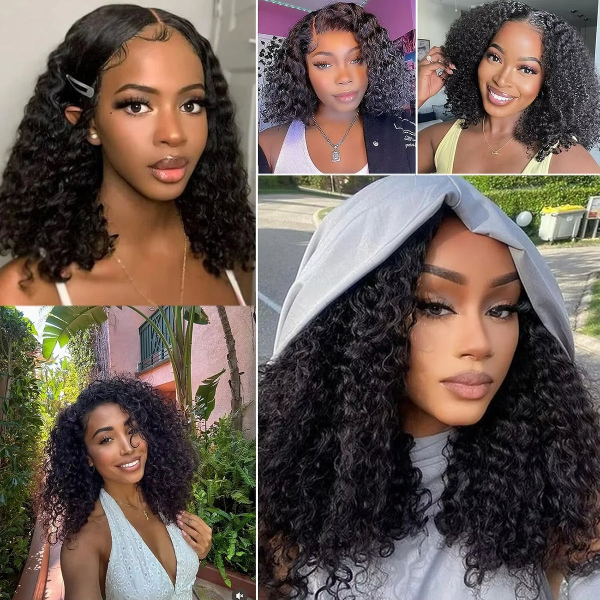 Deep Wave 250% Density Short Bob 13x4 HD Lace Front Human Hair Wigs Women Brazilian Curly Lace Frontal Wig Glueless Closure Wigs