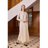 AP Women 2026 Autumn and Winter New Design Shine Cardigan and Pleated Slip Dress Elegant Lady Clothing