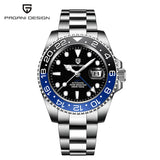 PAGANI DESIGN PD-1662 Luxury GMT Men Mechanical Wristwatch Sapphire Glass Stainless Steel 100M Waterproof Automatic Watches