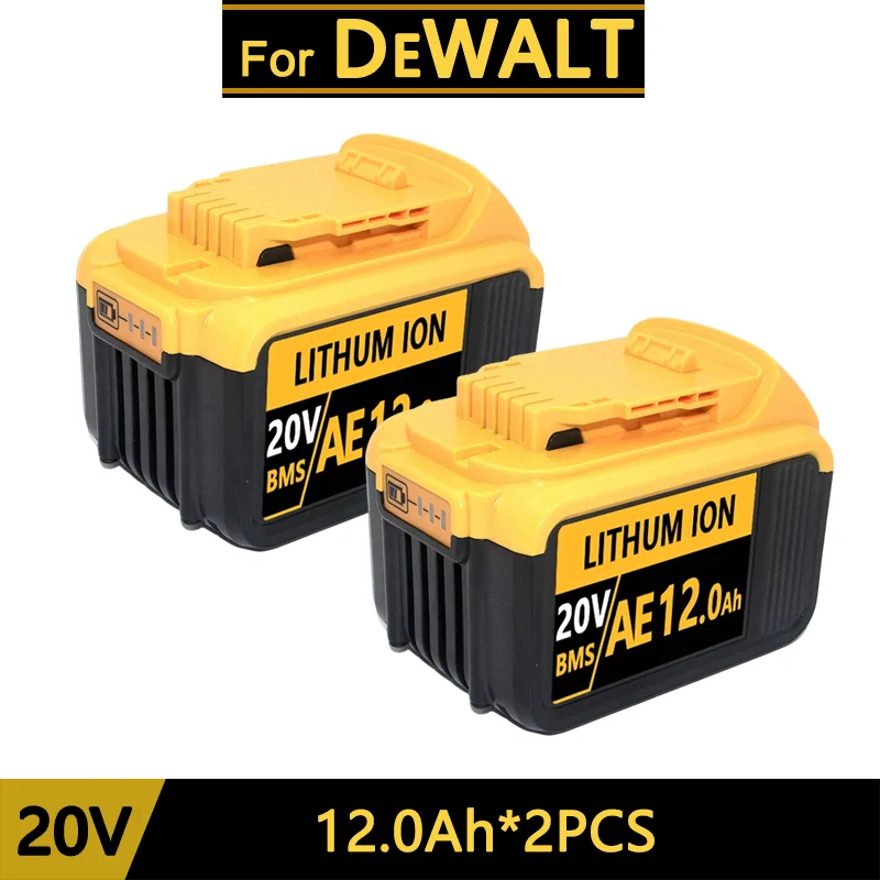For DeWalt 20V Lithium Ion Batteries 20V 12Ah 18Ah DCB203 Li Ion Battery Replacement DCB206 DCB205 DCB204 DCB200 Power Tools