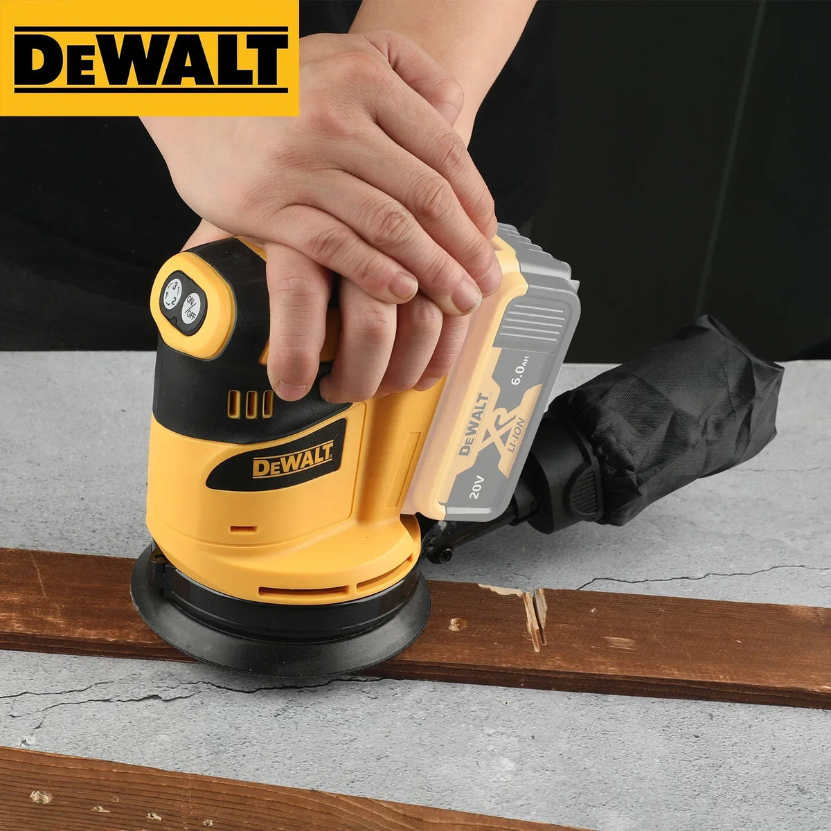 DEWATE sander Lithium Ion 20V/18V Cordless Rechargeable Disc Random Orbital Sander Woodworking Sanding Putty Polishing Bare Tool