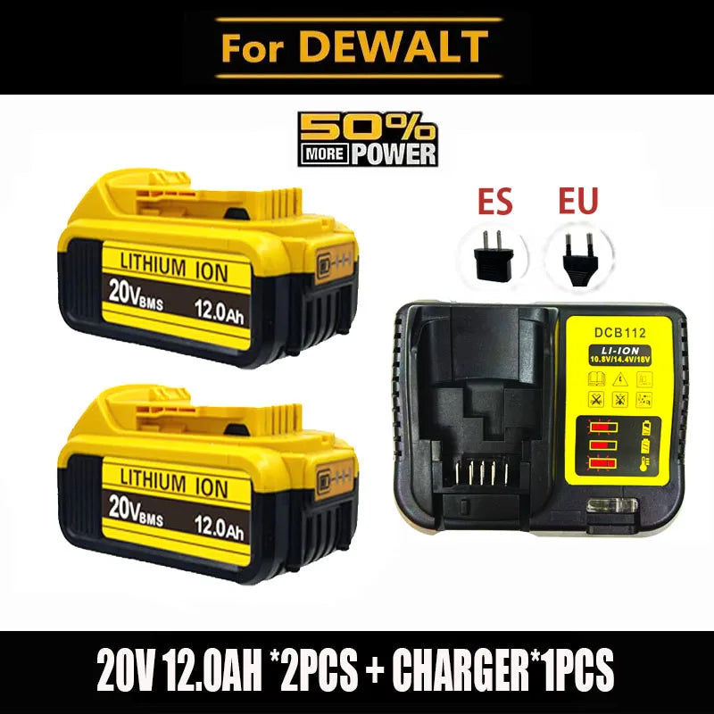 Compatible Replacement Battery For DeWalt 20V/60V 12Ah Lithium Battery Fit DCB200 DCB203 DCB204 DCB205 DCB206 Power Tools