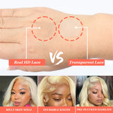 #613 Human Hair Wigs Body Wave 36 Inches 200% Density 13x6 13x4 HD Transparent Lace Frontal Wig 613 Blonde For Women Brazilian Hair Pre Plucked