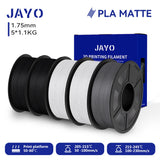 JAYO PLA Matte 3D Printer Filament 1.75mm+/-0.02mm 5/10Rolls 100% No Bubble Non-toxic3D Printing Materials for 3D Printer& Pen