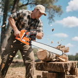 72cc Gas Powered Chainsaw with 24'' Guide Bar Saw Chain 2-Stroke Engine Cut Wood for Wood Cutting Tree Logging, Manganese Steel