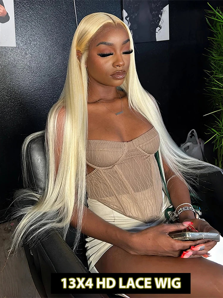 30Inch Blonde Human Hair Wig Straight 613 hd Lace Frontal Wig 13x6 13x4 Body Wave Lace Front Wig Honey Blonde Colored Human Hair