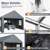 13x25 Ft Carport, Car Ports with 180g PE Tarp, Side-Opening Door & Roll-Up Windows, Carport Canopy, Portable Garage, Customized