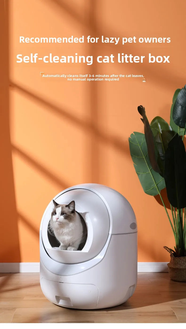 Smart Automatic Cat Litter Box Self Cleaning Enclosed Toilet Odor Elimination Remote，cat supplies，Self-cleaning cat litter box