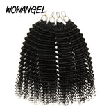 Deep Wave Crochet Human Hair For Braiding Curly Invisible Knot Pre Separated Knotless Crochet Human Hair Extensions With String