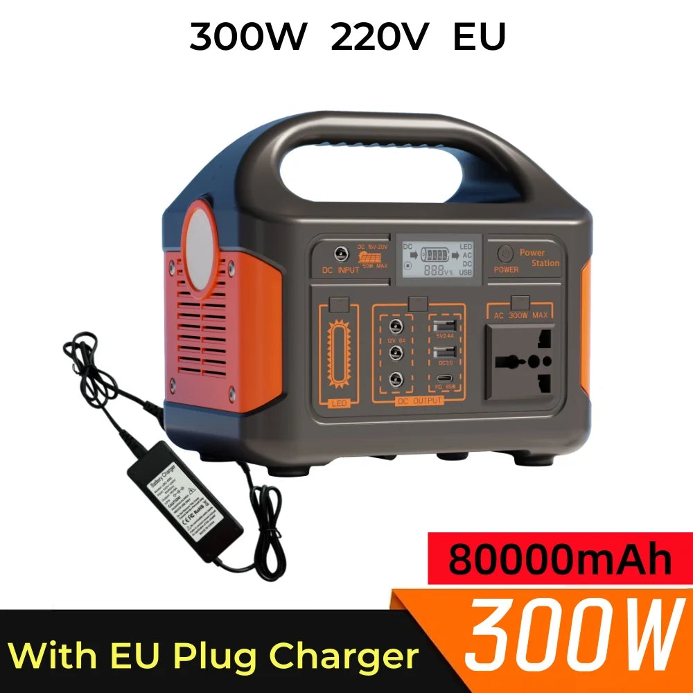 Jsdsolar 300W 500W Portable Solar Power Station Generator 110V220V LED Light Emergency Solar Power Bank for Home Outdoor Camping