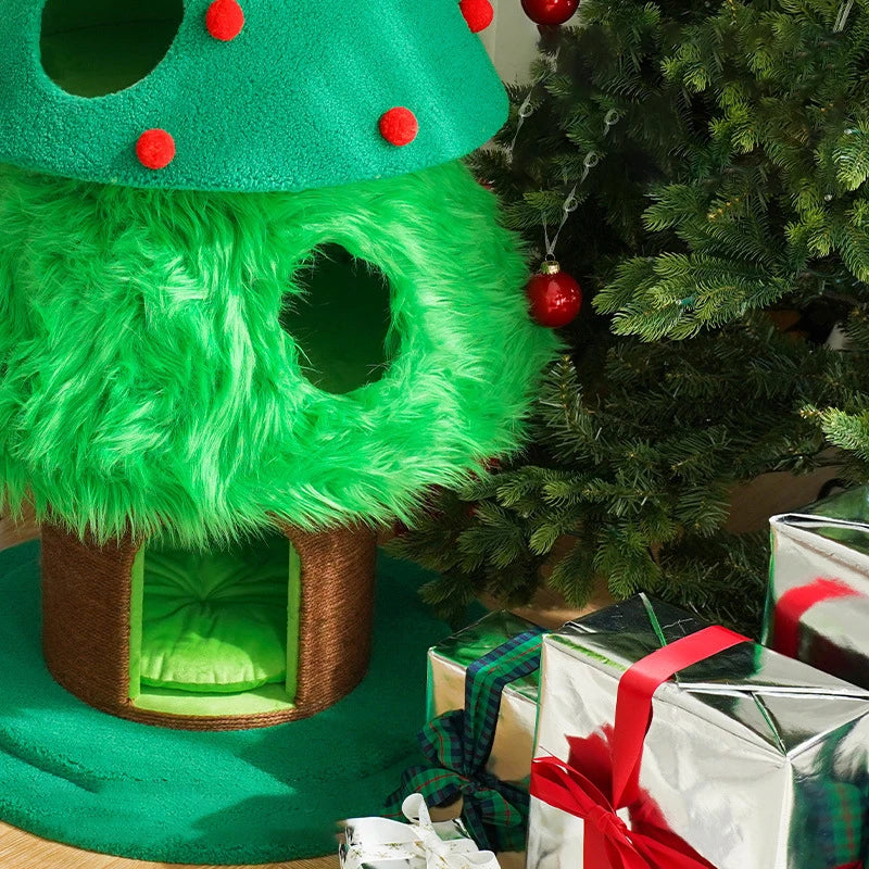 New Christmas Cat Tree Sisal Cat Houses Multifunction Cat Climbing Frame Kitten Playing Toy