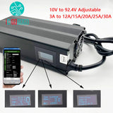 10V to 92.4V 3A to 30A Adjustable Lithium Battery Charger 24V 36V 48V 60V 72V 84V 15A 20A 25A Li-ion Ion Lifepo4 LFP Bluetooth