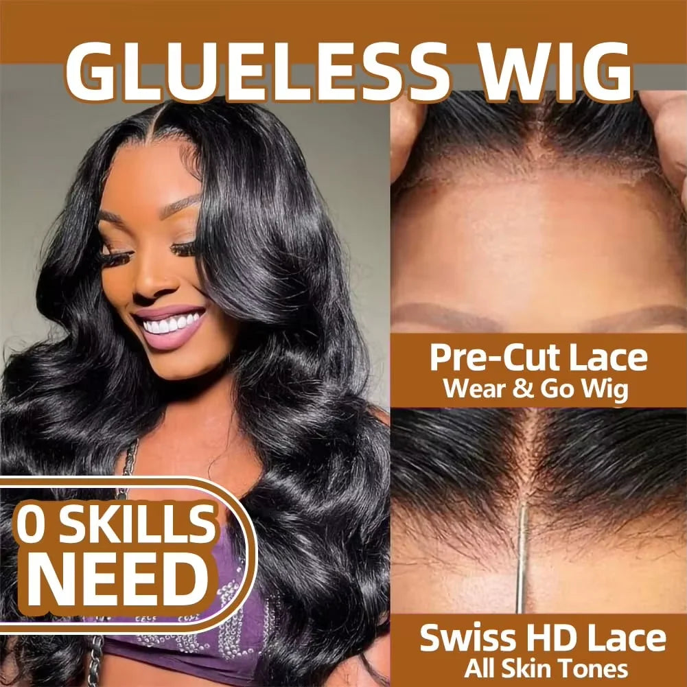 Wear Go Glueless Wig Body Wave Human Hair Wigs 30 32 Inch 4x4 5×5 HD Lace Closure Wig Pre Plucked Pre Cut Human Hair Wigs