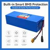 48V Electric Scooter Battery 13S5P 20Ah 18650 Grade-A Cells 2000W Built-in BMS XT60 JST High Capacity Long Range Safe & Durable