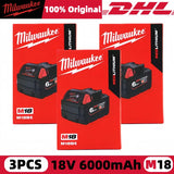 100% New Milwaukee M18 6.0Ah High Output Battery 18V Lithium-ion Rechargeable for Milwaukee M18 Cordless Power Tools 6Ah Battery