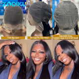 13x6 Ear To Ear HD Transparent Lace Front Wig 12-30inch Silky Straight