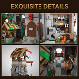 2568PCS Medieval Knight's Fortress Building Blocks Street View MOC Bricks Model Toys Sets Assembly Ornament Ideal Holiday Gifts