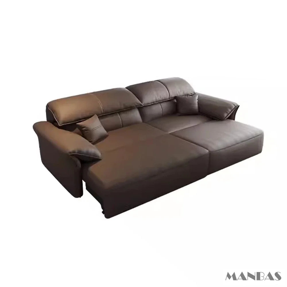 Linlamlim Electric Sofa Convertible for Cinema Living Room | Genuine Leather Electric Multifunction Sofa Bed | Folding Sofa Beds
