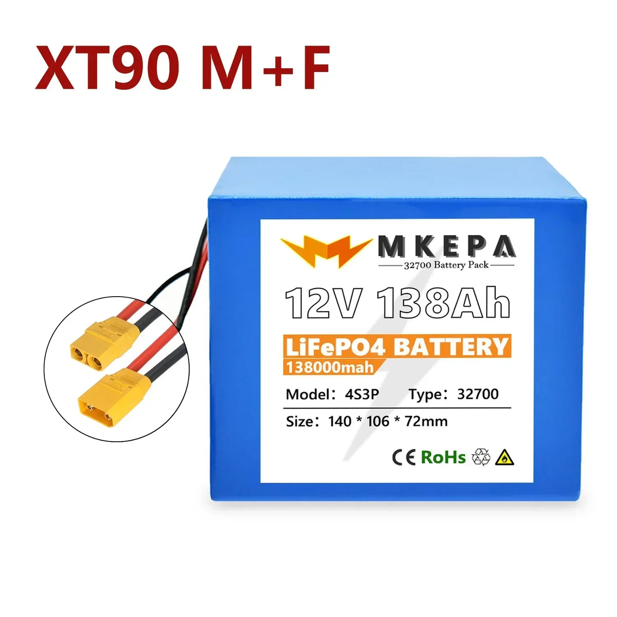 32700 Lifepo4 Battery 12V Battery Pack 138000mAh 4S3P Built-in 40A Balanced BMS for Electric Boat and Uninterrupted Power Supply