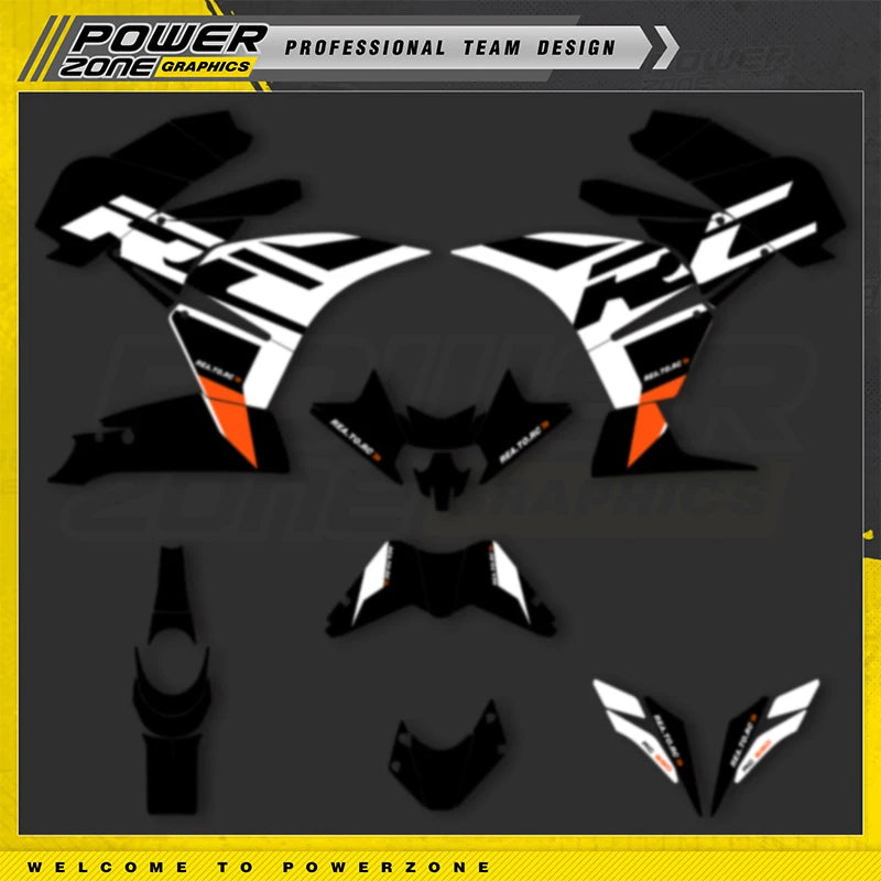 PowerZone Custom Sticker Graphics for KTM RC 250 RC 390 2014 2015 2016 SUPERMOTO Backgrounds Decals Racing Vinyl Sticker Kit 01
