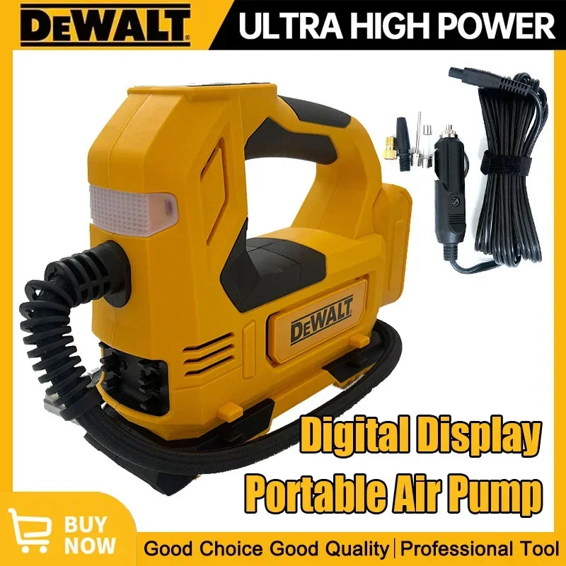 Dewalt 20V Cordless Portable Tire Inflator Digital Electric Air Compressor Rechargeable Car Tyre Inflator Pump Tools