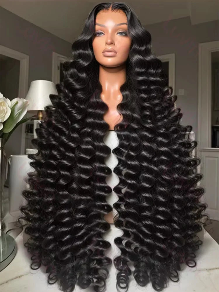 Loose Deep 13x6 Lace Front Human Hair Wig 30 40 Inches Brazilian Water