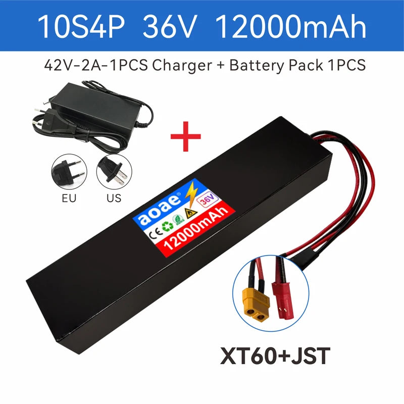 36V Lithium Battery Pack 10S4P 12Ah 14Ah 18650 Grade-A Cells 500W-1000W Built-in BMS for Kugoo M2 M2 Pro M2+ Electric Scooter