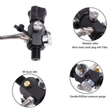 TUXING 4500Psi 300Bar 3L Carbon Fiber Cylinder High Pressure Tank Charging Regulator Fill Station Dual Gauge Valve M18*1.5