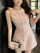 Ele Knot oulder Bared Vest Dr Small Size Luxury High Design Sensation Sle Ladylike Dr