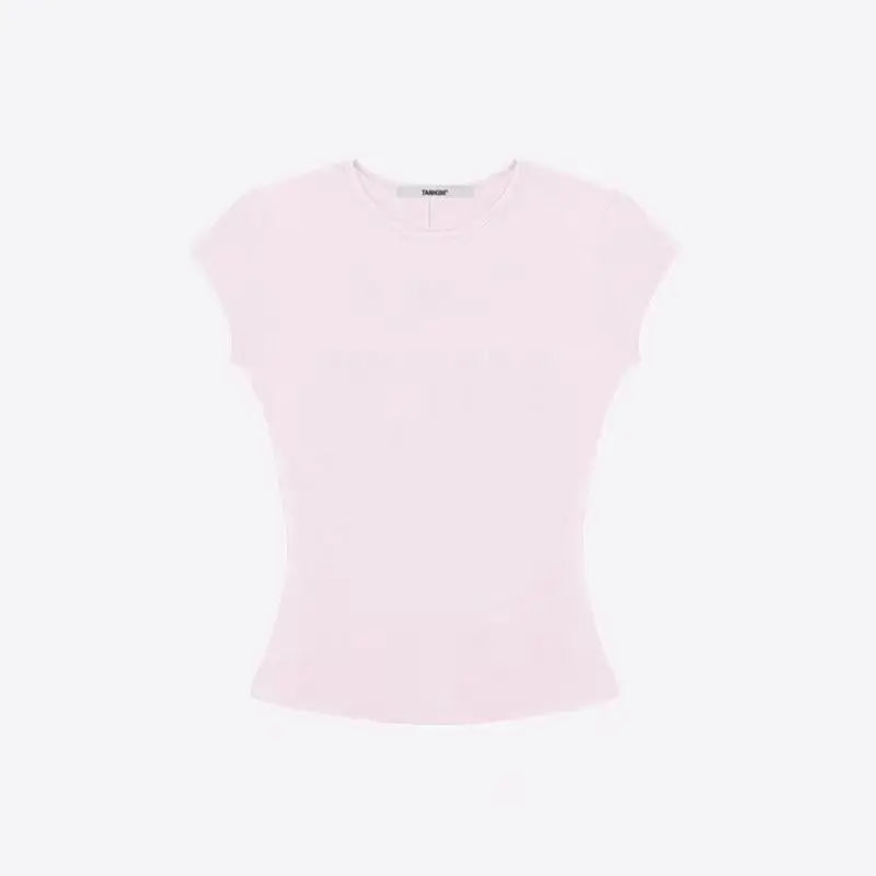 Tank Summer Round Neck Solid Color T-Shirt with a Great Fit, Baby Tee, Slim and Comfortable Fabric, Tank Women 2025