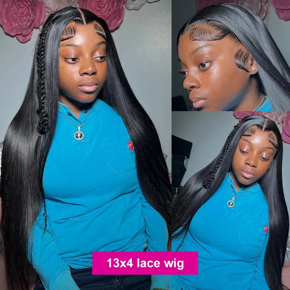 13x4 13x6 HD Lace Frontal 5x5 Closure Wigs | 40 42 Inch Bone Straight