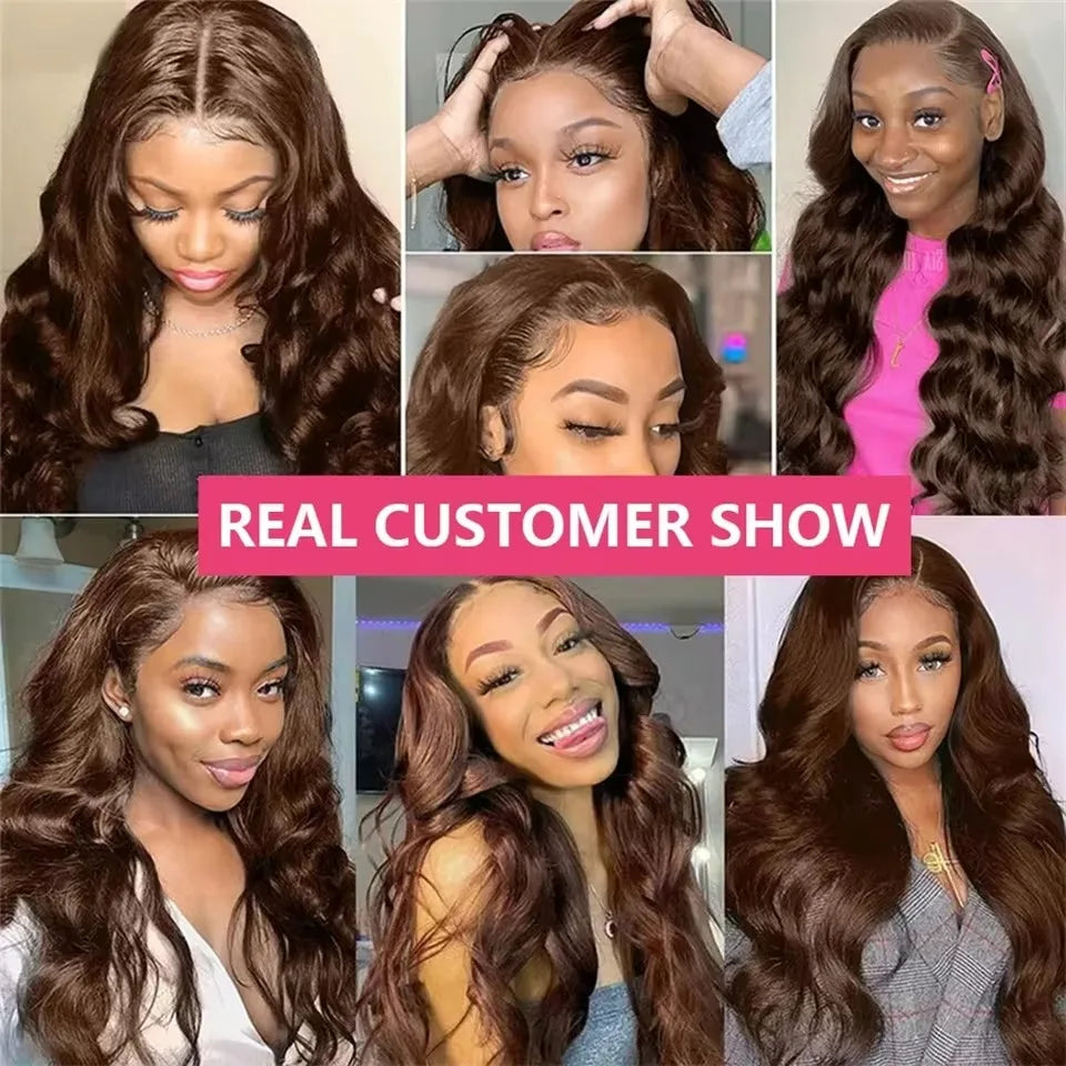 Body Wave Chocolate Brown Wig Human Hair Lace Front Wig Brown Wigs Glueless Human Hair 13x6 5x5 Hd Lace Frontal Wigs For Women