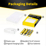Liitokala USB-T36 1.5V AA 3600mWh Li-Ion Rechargeable Battery 1200 Cycle Type-C AA 2400mAh Battery with 4-in-1 USB Cable