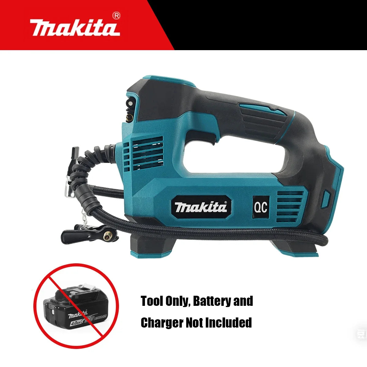 Makita 21V Mini Air Compressor 130PSI 830KPA With LED Light 30-65L Car Electric Air Pump Auto Inflatable Tire Inflator
