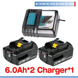 2025 for Makita BL1860 BL1850B BL1850 BL1840 BL1830 Screwdriver Battery & Charger 18v Replacement Power Tool Batteries.